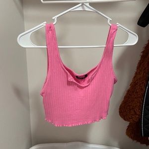 bright pink crop top